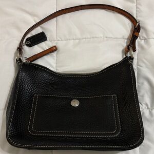 Coach Black and Tan Leather Shoulder Bag